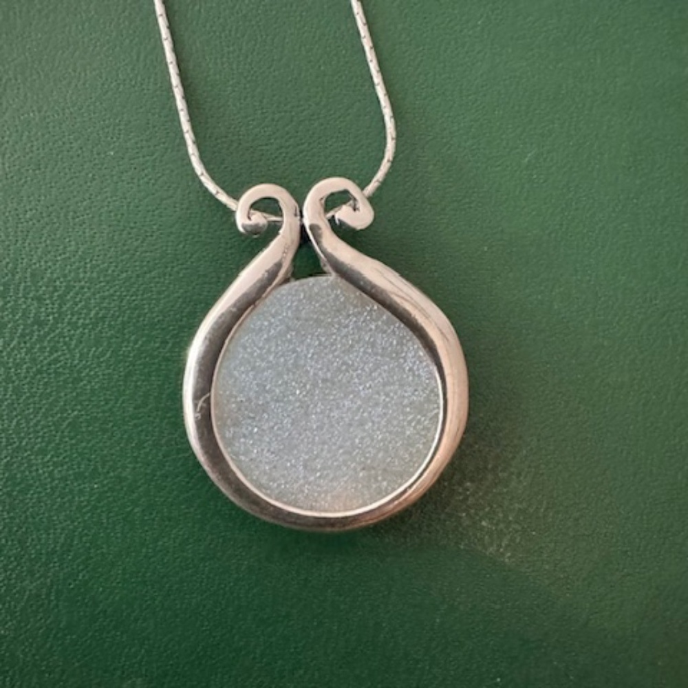 Spira Sterling Silver White Agate Druzy Pendant